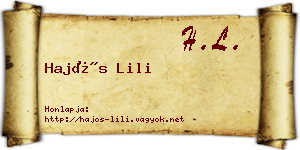 Hajós Lili névjegykártya